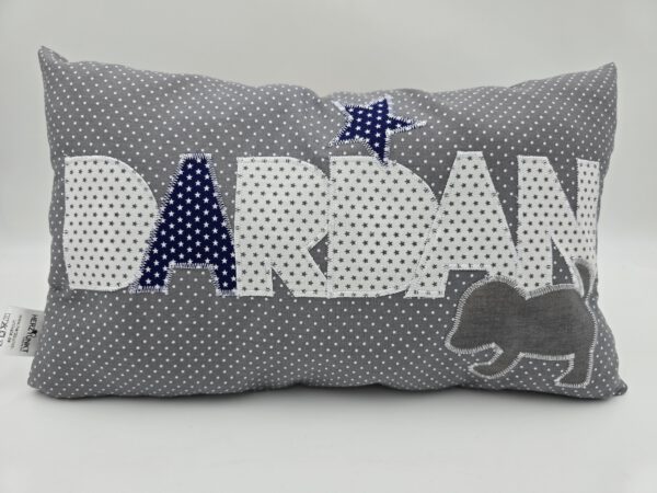 Namenskissen 20x40cm "grau" – Bild 4